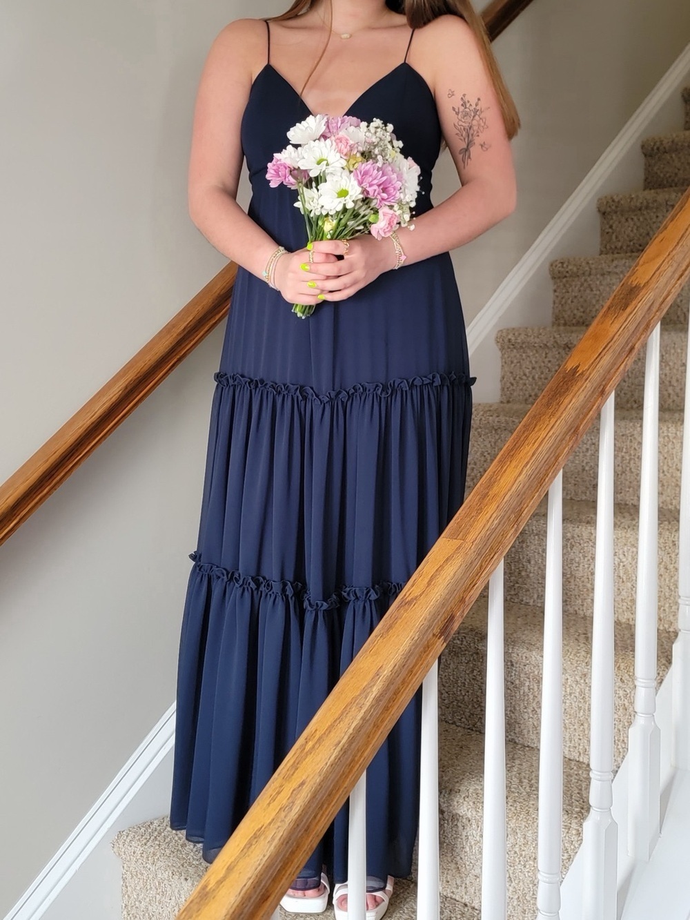 Sorella Vita NAVY Layered Chiffon Maxi Dress - Picture 14 of 14